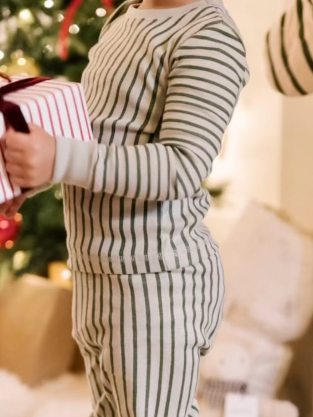 Pehr Ribbed Organic Cotton Pajamas – Stripes Away Green – 4-5T